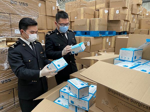 防護(hù)口罩出口香港，防護(hù)用品出口香港物流運(yùn)輸驗(yàn)貨圖